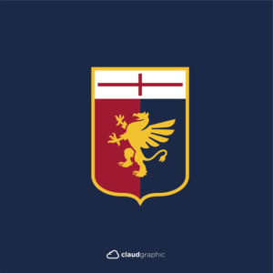 Logo del Genoa Cricket and Football Club: scudo diviso a metà con parte a sinistra rossa e parte a destra blu, al centro un grifone dorato rampante e in alto croce rossa su sfondo bianca.