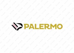 Logo del Palermo FC: scudo rosa con bordo nero, al centro un’aquila nera stilizzata e scritta 'Palermo' nella parte a destra.