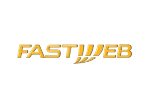 Logo giallo della fastweb su sfondo bianco
