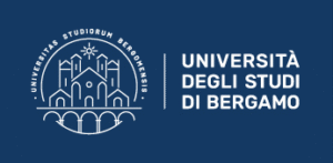 Logo dell’Università degli Studi di Bergamo, con stemma circolare e scritta istituzionale in bianco su sfondo blu